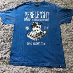 Rebel Eight Blue University Shirt Size L